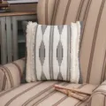 Boho εθνοτικό κάλυμμα μαξιλαριού με φούντες για άνετη και κομψή διακόσμηση σπιτιού - 45*45cm Χωρίς Εσωτερικό / Μπλε Ηχητικό Κύμα