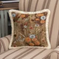 Housse de coussin jacquard classique style peinture tournesol avec bords à franges. - tassel edge dandelion