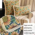 Housse de coussin tournesol jacquard classique avec glands, style peinture à l'huile vintage - Sunflower With Tassels