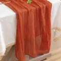 Elegante runner da tavola in garza arancione bruciato per decorazioni rustiche di nozze - 90*300cm / Arancione