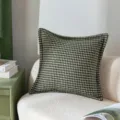 Housse de coussin décorative moderne à motif pied-de-poule vert et blanc pour canapé - 45x45cm (Sans Noyau) / Pied-de-poule Vert