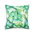 Square waterproof outdoor pillowcase with fresh green tropical palm leaf print pattern - Random Leaves