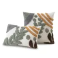 Bohemian Nordic style tufted cushion covers with geometric patterns for modern sofa decor - 45*45cm Without Insert / Sunshine Leaves