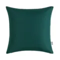Solid dark green waterproof outdoor pillow cover with decorative side tag detail for patio - Dark Cyan