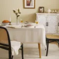 Elegant white lace embroidered tablecloth for vintage rustic home dining table decor - Weeping Willow (zb0014) / 90x90cm / White