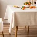 Tovaglia rettangolare a righe beige stile giapponese per decorazione casa - Doppia Riga / 135*135cm