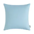 Minimalist light blue outdoor waterproof pillow cover in solid color with side tag. - Aqua Blue