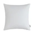 Modern white minimalist waterproof outdoor pillow cover featuring a discrete side label - Bleached White