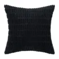 Premium black textured corduroy cushion cover with elegant wheat ear pattern design - 30*50cm Without Core / Graphite Black (#21)