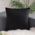 Premium einfarbiger schwarzer Samt Kissenbezug quadratisch für Wohnzimmer Sofa - 30x50cm (Nur Bezug) / Schwarz