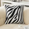 High-quality zebra pattern towel embroidery cushion cover for luxury sofa living room decor - 45x45cm / Abstract Random