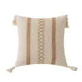 Bohemian jacquard throw cushion cover with tassels in cream and brown woven patterns - 45*45cm Without Core / Brown Rhombus