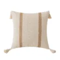 Elegant beige jacquard throw pillow cover with decorative tassels for boho home decor - 45*45cm Without Core / Double Jute Rope