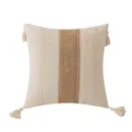 Bohemian jacquard throw pillow cover with tassels in cream and tan tones - 45*45cm Without Core / Cotton threads on both sides