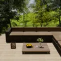 Durable outdoor waterproof sofa cushion cover in coffee brown for garden patio furniture - Brown