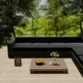 Waterproof black Oxford cloth outdoor sofa cushion cover for patio furniture protection. - Black