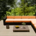 Vibrant orange waterproof sofa cushion covers for outdoor garden patio furniture protection - Gold