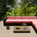 Durable waterproof pink outdoor sofa cushion covers for garden wicker sectional set - Sweetheart Pink