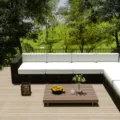 White waterproof outdoor sofa cushion covers for patio rattan sectional furniture set - Bleached White