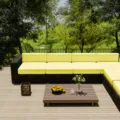 Bright yellow waterproof Oxford cloth outdoor sofa cushion covers set for garden patio - Pear Yellow
