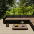 Durable tan waterproof outdoor sofa cushion covers for patio rattan furniture sets - Light Coffee