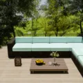 Light blue waterproof outdoor sofa cushion covers for garden patio furniture sets - Aqua Blue
