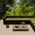 Olive green waterproof Oxford cloth outdoor sofa cushion covers for garden sectional - Green-Gray