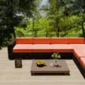Bright orange waterproof outdoor sofa cushion covers for garden patio rattan furniture - Orange
