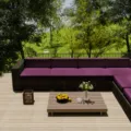 Purple waterproof outdoor sofa cushion covers for patio garden furniture - Deep Purple