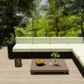 Waterproof ivory outdoor sofa cushion covers for garden rattan patio furniture set - Milk White