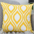Elegante federa per cuscino in stile nordico con ricamo giallo e motivi geometrici 3D - Goccia d'acqua / 45x45cm (Senza Inserto)