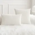 Eleganter weißer Kissenbezug mit Maiskorn-Struktur aus weichem Plüsch für das Sofa - 30X50cm (Nur Bezug) / Weiß