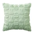 Sage green plush Easter throw pillow cover with decorative tufted egg and bunny patterns - Bean Green / 30x50cm