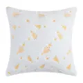 White plush throw pillow cover with golden embroidered Christmas trees and stars - Gold