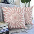 Funda de cojín bordada geométrica moderna mediterránea en blanco y rosa para sofá - 45x45cm / Estrella Rosa (Estilo 4, Sin Núcleo)