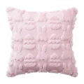 Soft pink plush Easter pillow cover with embossed bunny and egg patterns for sofa - Pink / 30x50cm