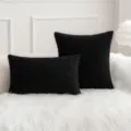 Schwarze Kissenbezüge mit Maiskernmuster aus Kord für Sofa und Schlafzimmer - 30X50cm (Nur Bezug) / Schwarz