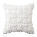 White plush Easter pillowcase featuring textured bunny and egg patterns for sofa - White / 30x50cm
