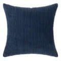 Premium navy blue corduroy square throw pillowcase with vertical striped texture finish - 30*50cm Without Core / Blue