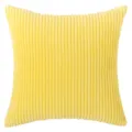 Premium soft yellow corduroy pillow cover featuring elegant vertical striped texture for home decor - 30*50cm Without Core / Lemon Yellow