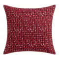 Deko-Kissenbezug Weihnachten in Rot-Schwarz kariert mit weißen Schneeflocken-Motiv - 45x45cm(Nur Bezug) / Feinkariert Kleine Schneeflocke