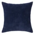 Soft navy blue corduroy pillow cover with solid color vertical stripes for sofa - 40*40cm Only (Without Core) / Navy Blue