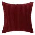 Modern solid burgundy corduroy striped cushion cover for sofa and lumbar support - 30*50cm Without Core / Burgundy