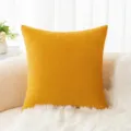 Fodera per cuscino decorativo in velluto giallo morbido per divano e arredamento casa - Con imbottitura / 45x45 (Con Imbottitura) / Oro
