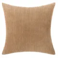 Beige corduroy striped pillowcase for sofa cushion, soft textured square pillow cover - 40*40cm Only (Without Core) / Camel