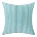 Soft light blue corduroy pillow cover with vertical striped texture design - 30*50cm Without Core / Aqua Blue