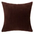 Luxury dark brown ribbed corduroy throw pillow cover with decorative vertical stripes - 30*50cm (No Insert) / Coffee