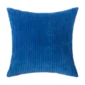 Premium solid blue corduroy striped pillow cover for sofa, bed, or office lumbar support - 30*50cm (No Insert) / Sapphire Blue