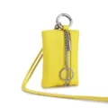 Premium bright yellow genuine leather mini pouch neck wallet for keys and lipsticks - Goose Egg Yellow