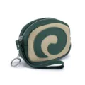 Kreative Schweizer Rolle Design Echtleder Münzbörse in Grün und Beige mit Handschlaufe - Grün